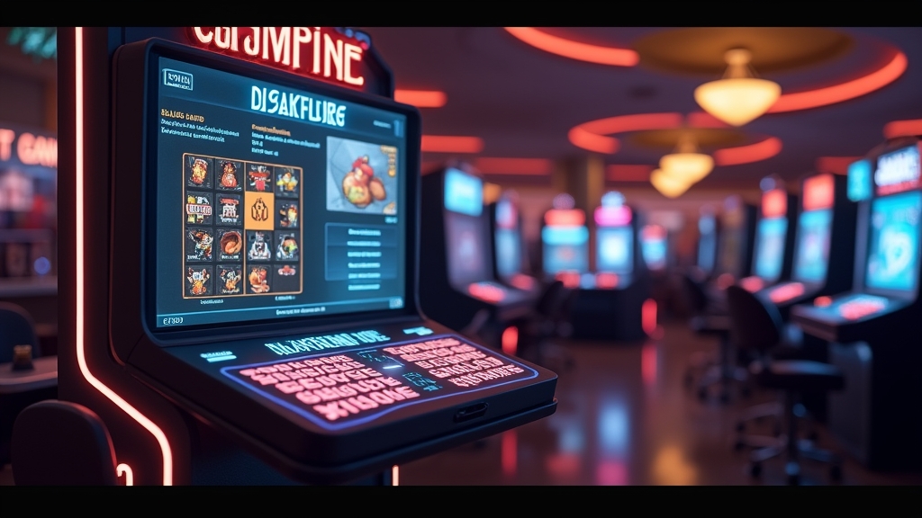 Dunkle Casino-Szene mit Bonuscode-Feld und Spielbildschirm