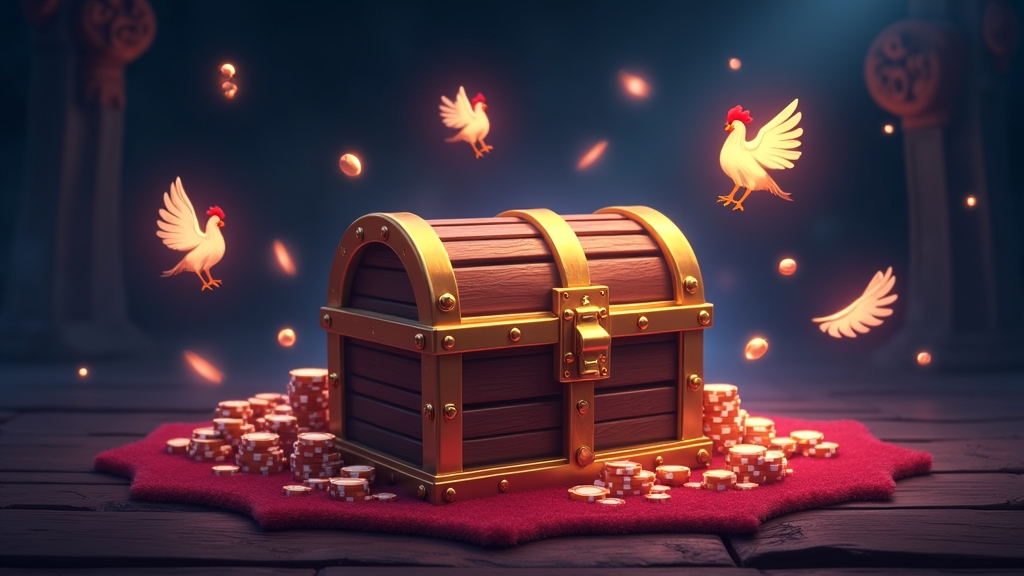 No-Deposit-Bonus mit leuchtender Schatzkiste und Code-Symbolen
