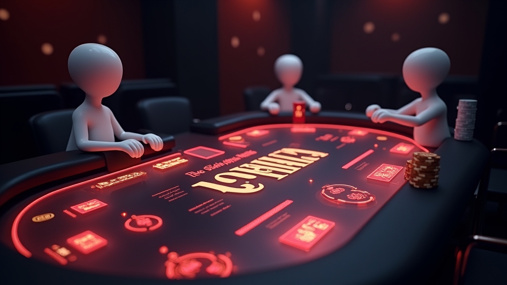Bonusbedingungen als Tabelle in einer dunklen Casino-Szene
