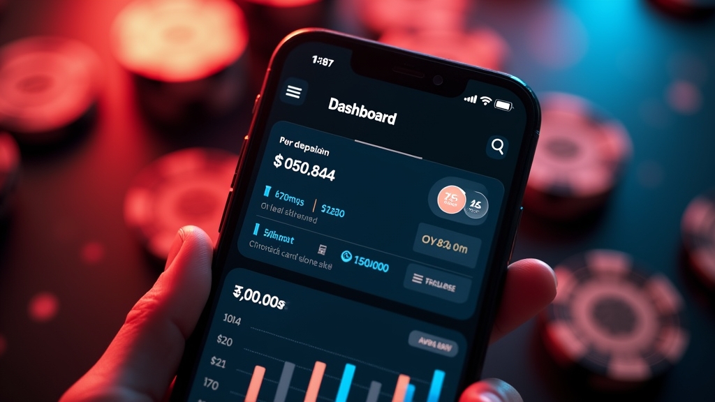 Zahlungsübersicht einer Casino-App mit Ein- und Auszahlungsdaten